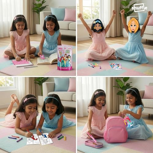 Image of Shuffle Disney Princess Surprise Gift Bag for Girls | 6-in-1 Activity & Stationery Kit with Mega Surprise | Birthday Return Gift