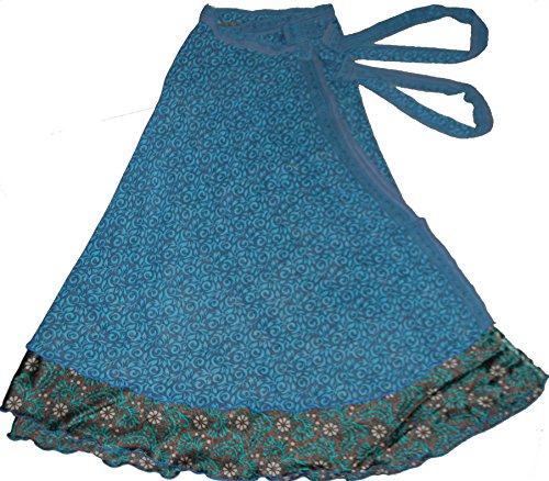 Wevez® Wholesale Lot Of 10 Pcs Indian Printed Reversible Art Silk Wrap Around Skirts #TOP5