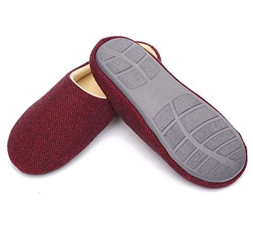 ofoot Mens & Womens Cotton Fabric Terry Lining Memory Foam Slip On House Slippers2