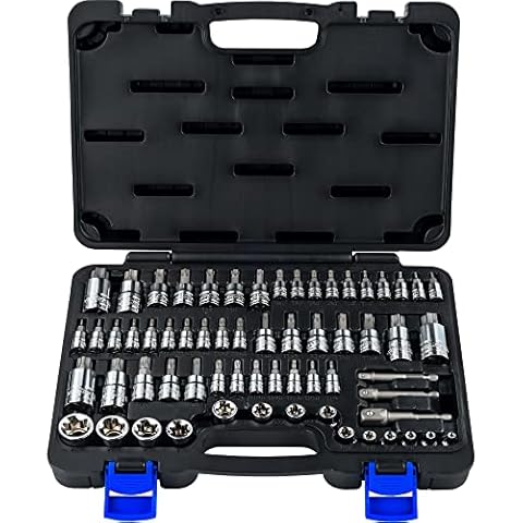 EPAuto Torx Bit Socket and External Torx Socket Set 63-Piece Set Cover