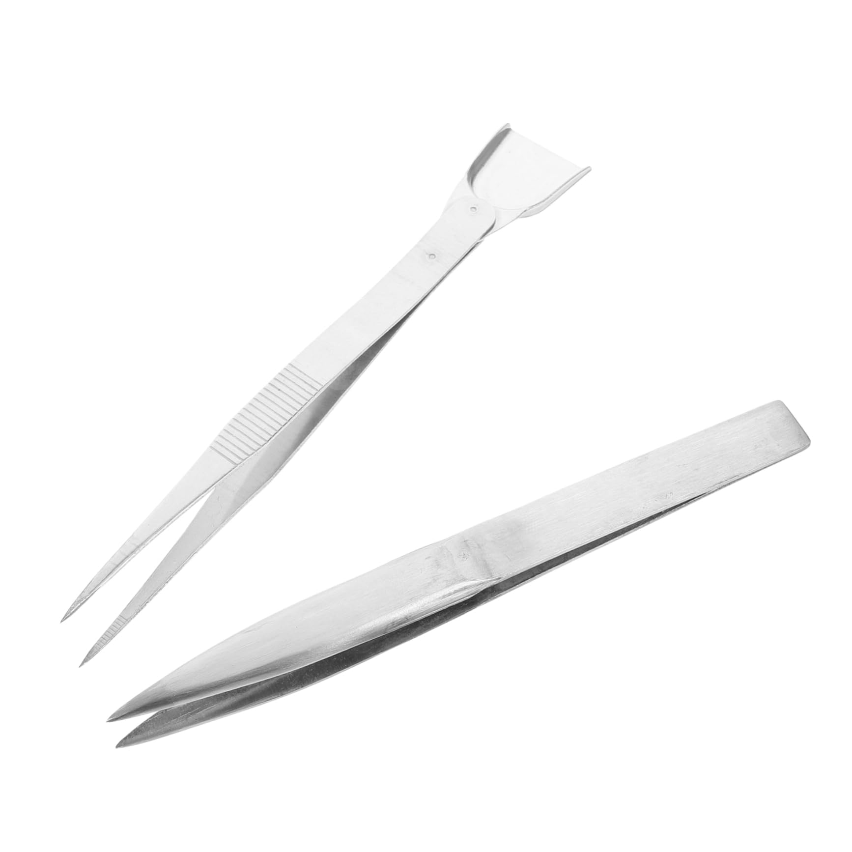 NUOBESTY 5 Sätze Pinzetten Mit Spatel Schmuck Herstellung Strasspinzette Juwelierpinzette Bußgeld Antistatische Pinzette -pinzette Rostfreier Stahl Silver 2 Stück * 5