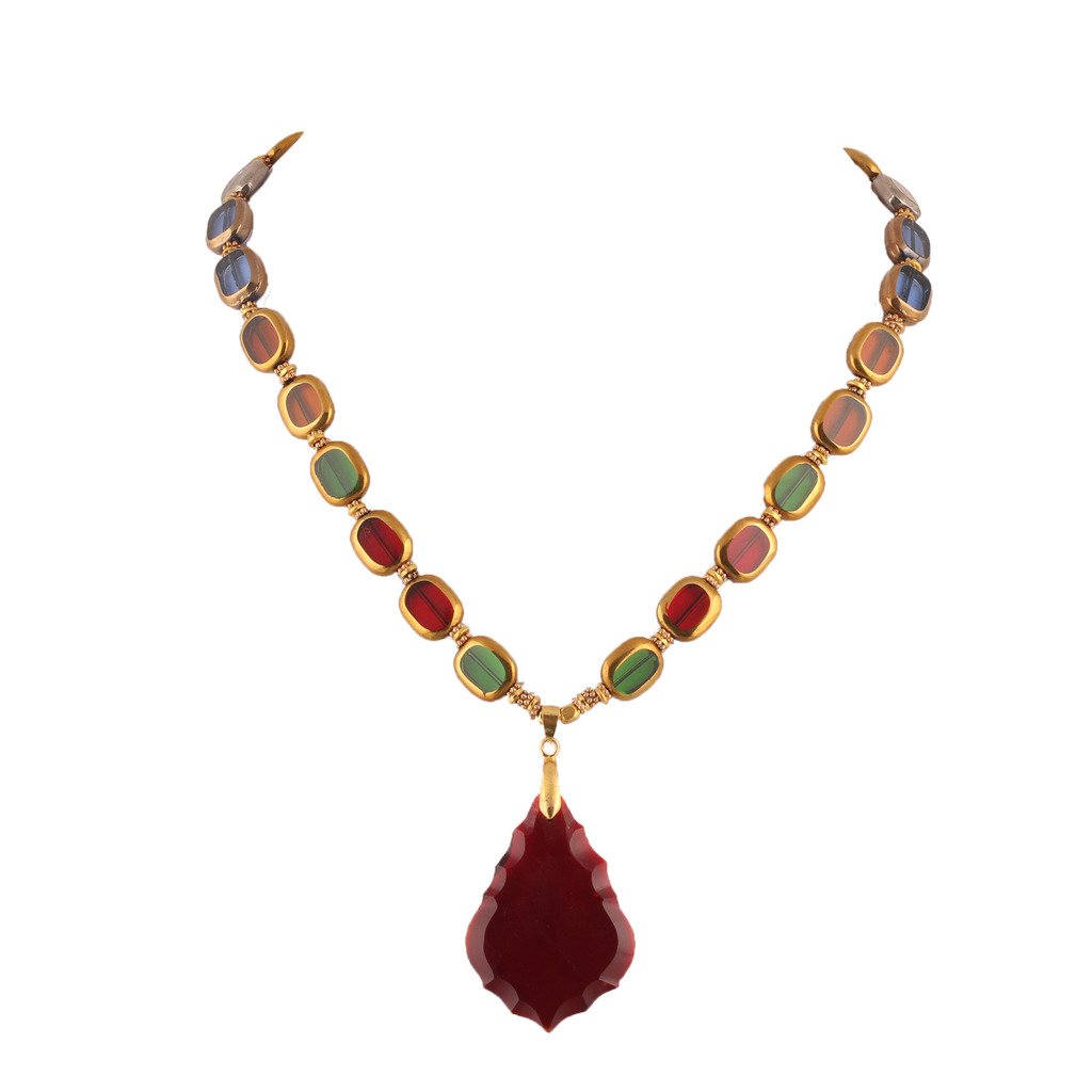 DCA Victorian Penadant Elegant Indo Western Women Necklace Multicolor (4362) (B01N5NXA2Y) Amazon Price History, Amazon Price Tracker