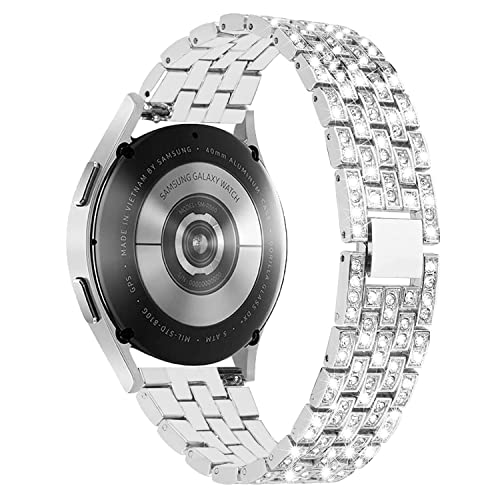 SPINYE Bands Compatible with Samsung Galaxy Watch FE / 5/4 40mm, Bling Rhinestone Diamond Metal Bracelet + Protective Case with Tempered Glass Screen Protector Replacement for Women Men (Silver) by SPINYE - Image 5