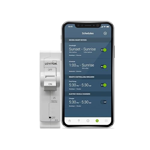 Miniatura 3 de Leviton Disyuntor inteligente de 2ª generación con control remoto, GFCI, 1 polo, 20 amperios, 120 voltios, clasificación de interrupción de 10kA