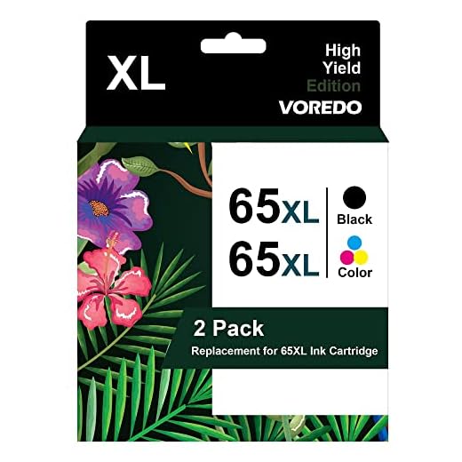 65XL Black and Color Combo Pack Remanufactured Ink for HP 65XL 65 XL for Deskjet 2680 2655 2652 2635 DeskJet 3755 3752 3772 3720 Envy 5058 5052 5055 5034 5032 AMP 100 105 120 (Black, Tri-Color)