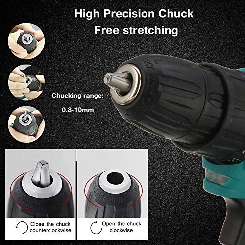 Lithium-Bohrmaschine, 36 V, zwei Batterien, eine Ladung, zwei Geschwindigkeiten zum Schlagbohren, leistungsstarker… – Bild 7