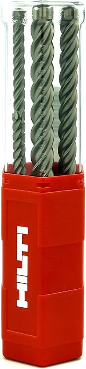 Hilti 6-piece hammer drill bit set, Ultimate TE-CX SDS Plus Drill Bits for drilling through rebar, tough concrete and brick, Drill bits in 5, 6, 8, 10, 12 mm diameter (2151505)