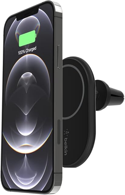 Belkin BOOSTCHARGE Uchwyt samochodowy z magnetyczną ładowarką Magsafe, QI, 10W (czarny)