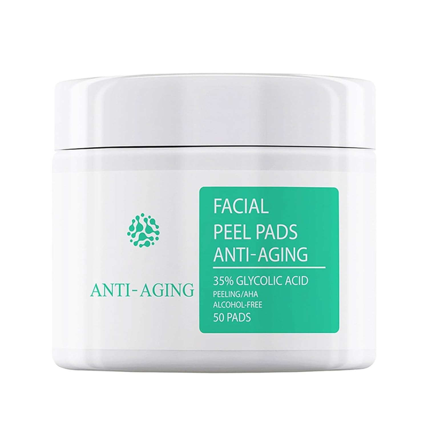 Glycolic Acid Pads - Exfoliating Pads for Face with Vitamins B5, C & E, Green Tea - Chemical Peel for Face at Home - Peel for Acne, Fine Lines and Wrinkles - 50 Count