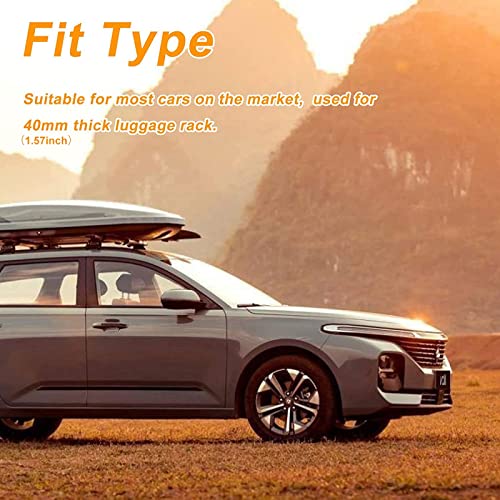 Ryanstar Racing 4 Pcs Roof Box U-Bolt Clamps Rooftop Car Van Mounting Accessories U-Bracket Mounting Accessories, 85Mm Internal Width, With 8 Lock Nuts, 2 Strap Kit For Most Cars #TOP6