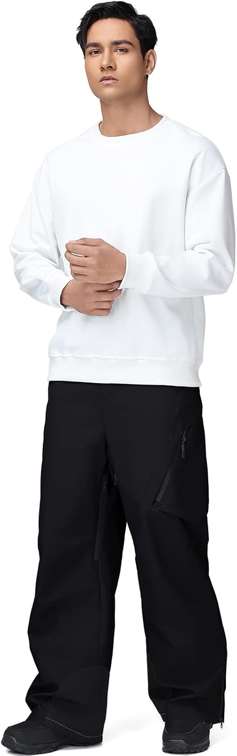 YEEFINE Men's Snow Ski Pants Insulated Cargo Snowboard Pants Bibs Loose Baggy Waterproof Winter Sports - Image 5