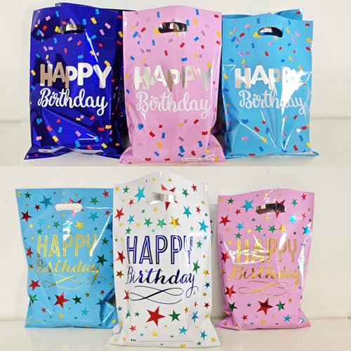 JELLYBABY Colorful Return Gift Bags in Bulk - Aluminum Goody Bags for Party Favors, Birthdays, Small Gifts, Marriage - Size: 19 * 29 cm, Pack of 48