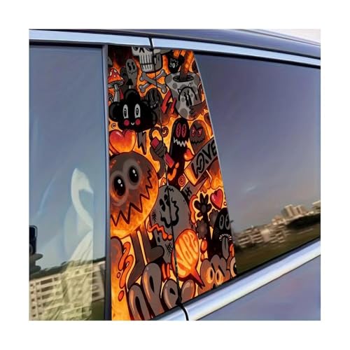 Autocollant pilier de porte voiture graffiti foncé brillant 2 pièces pour décoration auto