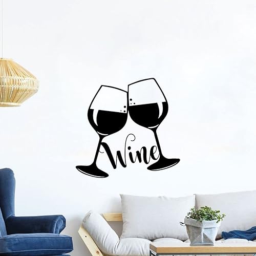 Miniatura 2 de Vinilos con texto en inglés "Cheers", botella de vino, silueta de botella de vino, cita de la vida, calcomanía de pared para el hogar, bar, área