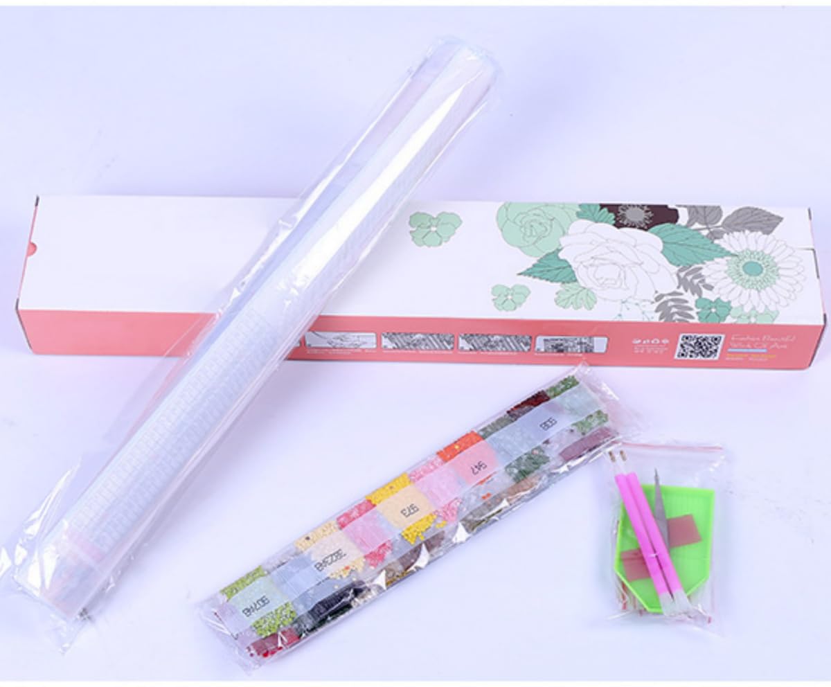 Kitquiver 5D Peinture Diamant Adulte Roses Dans Un Vase, Fleur Ronde, Perceuse Complète, Strass, Point De Croix, Broderie, Artisanat, Cadeaux Pour Débutants, Décoration De La Maison 40x50cm