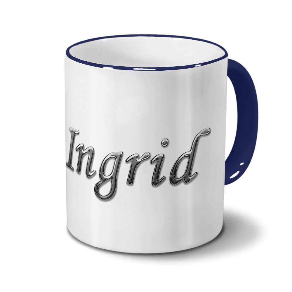 Printplanet Tasse Mit Namen Ingrid - Personalisierter Becher, 325 Ml, Spülmaschinenfest (rot)