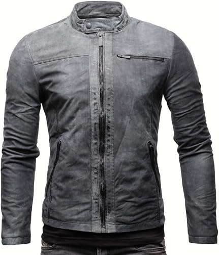Crone Epic Herren Lederjacke Echtleder Jacke | Echtleder, Stehkragen, Ziernähte, Regular Fit, viele Farben