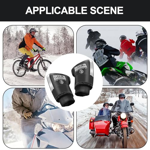 Gants de moto et manchons de guidon réfléchissants avec doublure thermique hiver - 3