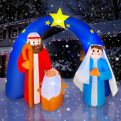 SEASONBLOW 7 FT Christmas Inflatable Nativity...