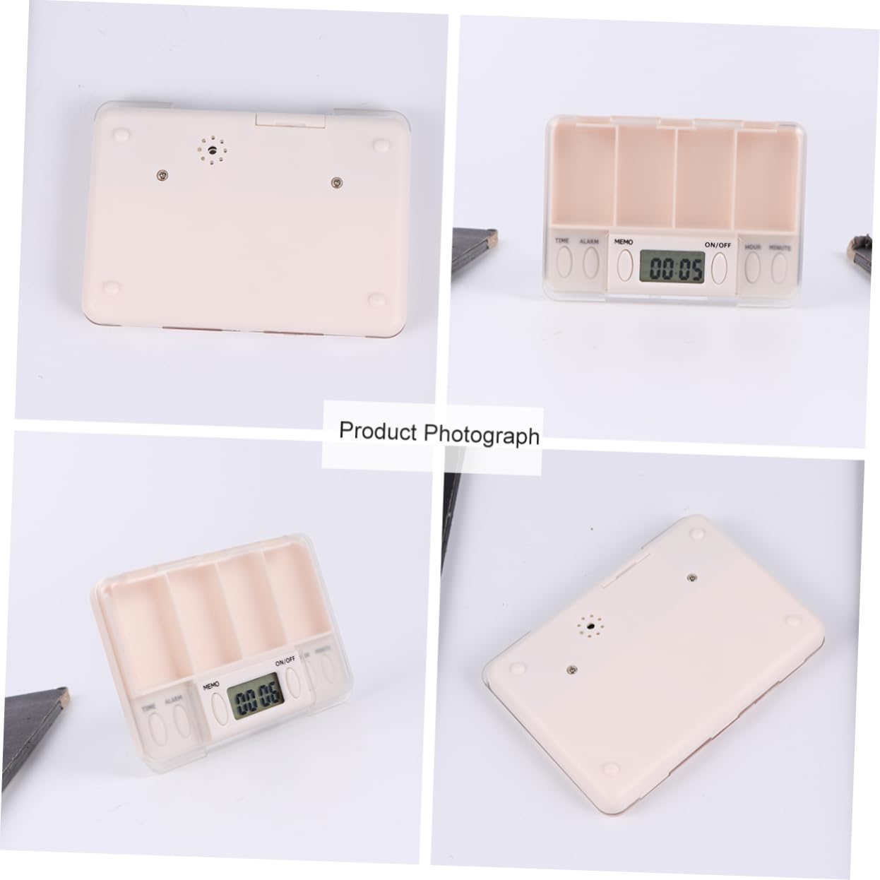 Healeved 2pezzi Portapillole Timer Organizer Medicinali Per Anziani e Allarme Design e Portatile Capacità Per
