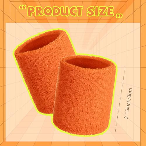 Image of WILLBOND 8 Pack Wrist Sweatbands Sports Wristbands Tennis Sweatbands Neon 80s Thick Cotton Gymnastics Sweat Band Athletic Football Soccer Sports Wristband for Men Women Party