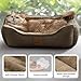 BEDSURE Katzenbett waschbar Katzen Bettchen - 51x41cm Katzenkorb Indoor mit Rutschfester Basis, quadratisches Hundebett für kleine Hunde mit weichem Rand, braun