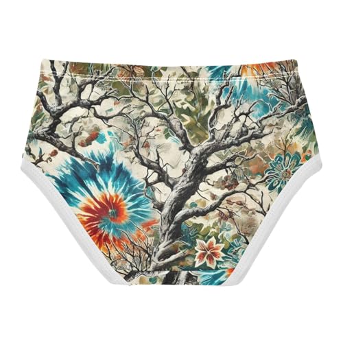 Print Toddler Underwear Custom 2t Cotton Cute Panties Girl Artistic Floral Branches Undies Kids Briefs2