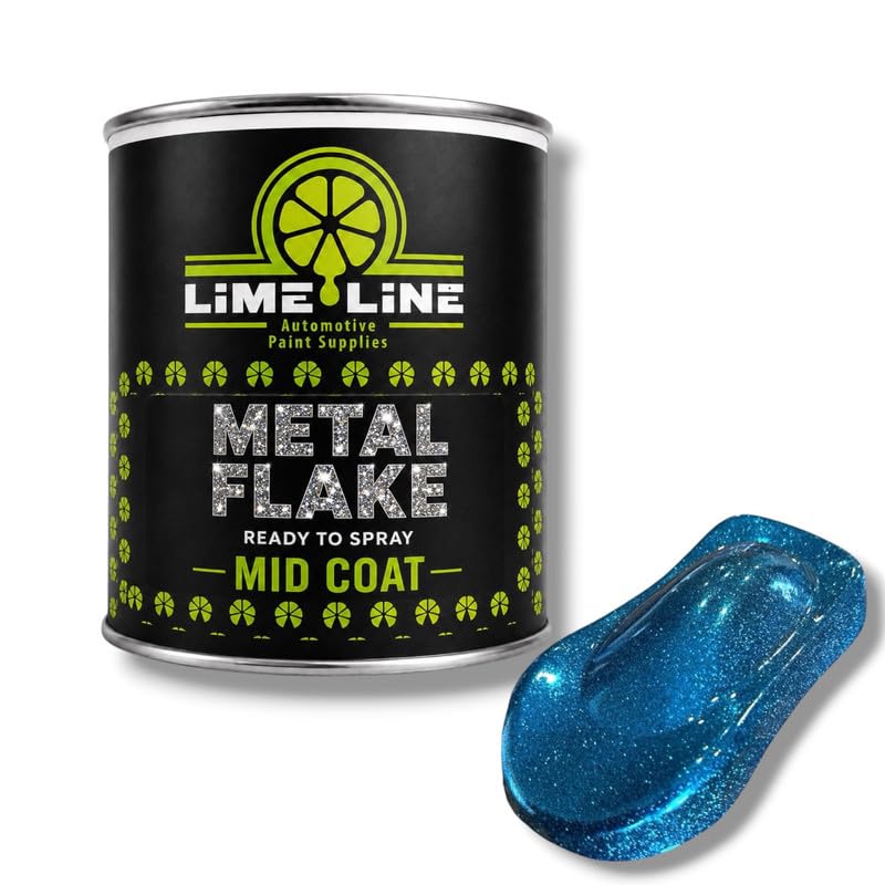 LiME LiNE Automotive Metal Flake Midcoat - No Reducer Needed (Sky Blue, 1 Pint)