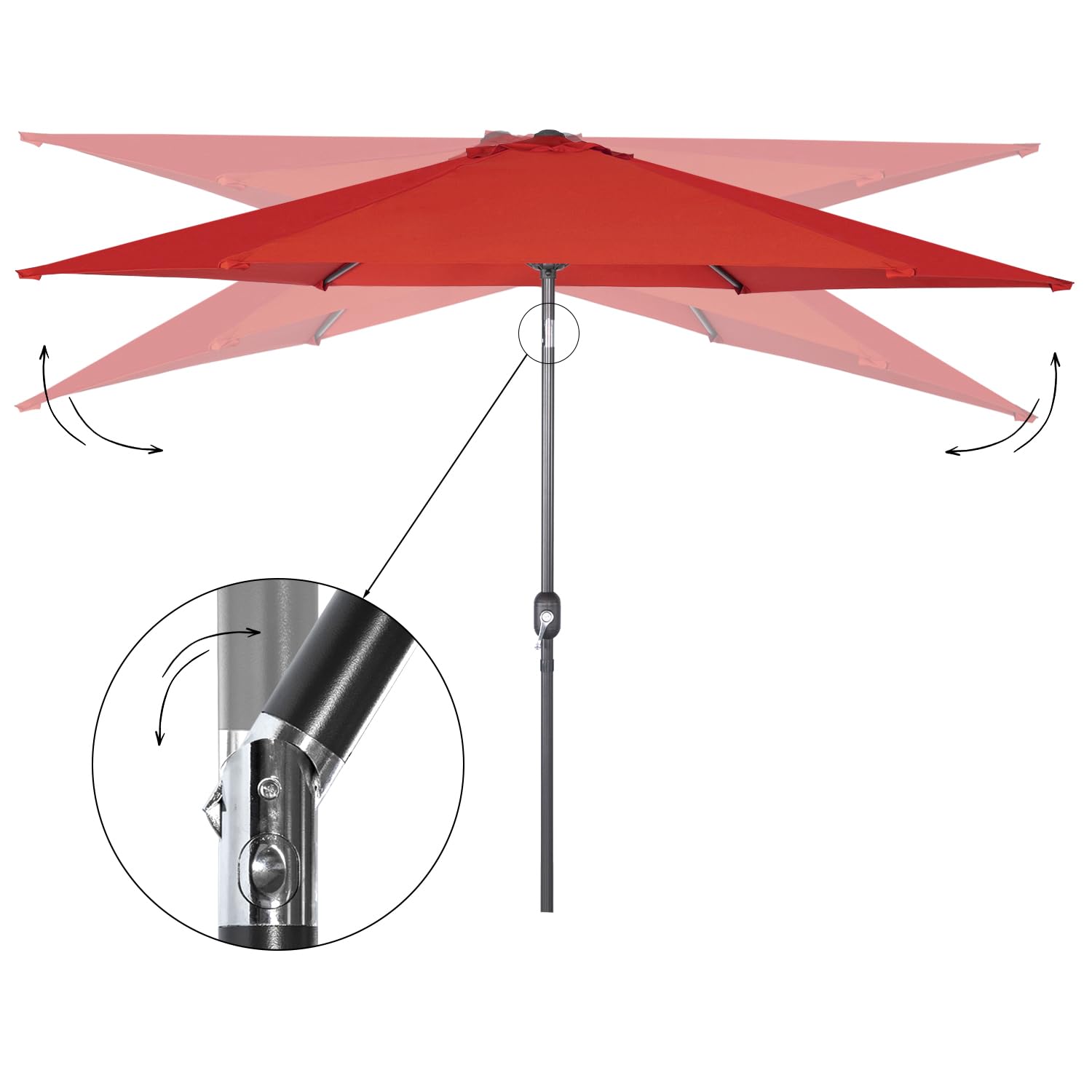 Angel Living Sonnenschirm 3M mit Kurbel und Neigung, Marktschirm mit UV50+ für Garten Terrasse Balkon