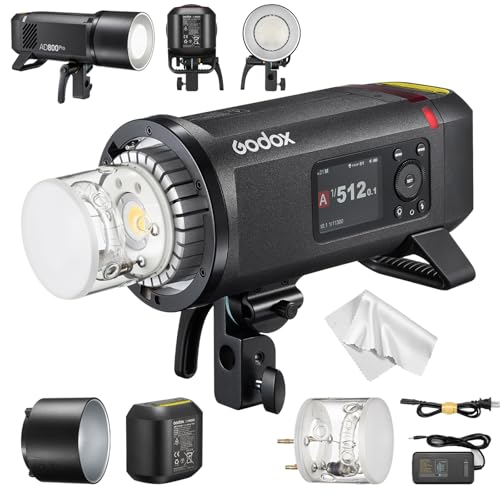 Image of Godox AD800 Pro 800Ws Studio Strobe light, Godox AD800Pro TTL Flash with 1 /8000s High Speed Sync, 300 Full Power Flashes, Stable Color Temperature Mode & 40W Bi-Color Modeling Light, 2.8 inch Color Screen