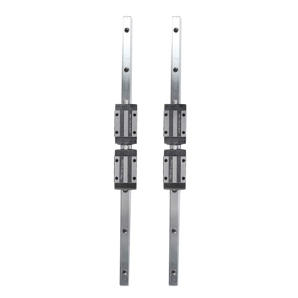 Rail de guidage linéaire HG15 400 mm Bloc coulissant à roulement linéaire en fonte durable de haute précision avec patins anti-poussière pour équipement d'automatisation 2 rails 4