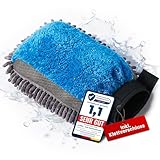 ALYNEX® Auto Waschhandschuh 3in1 mit Klettverschluss – Mikrofaser Waschhandschuh Auto mit Insektennetz – Lackschonend, Kratzfrei & Saugstark – Autopflege Zubehör für gründliche Auto Reinigung