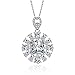 Whoiy Chaîne Collier Portable Collier Pendentif Femme Argent Blanc Asscher Cristal Pendentif Chaîne