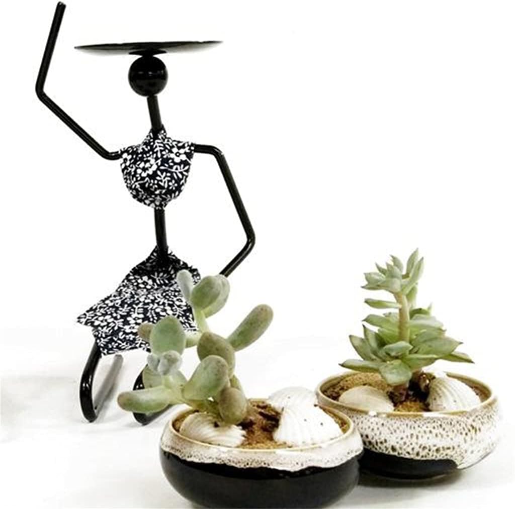 Mini Succulent Flower Pot Wrought Iron Artist Small Stand image 3