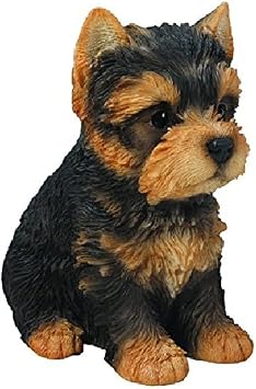 Hi-Line Gift Ltd Sitting Yorkshire Terrier Puppy, Brown/Black, 6.5