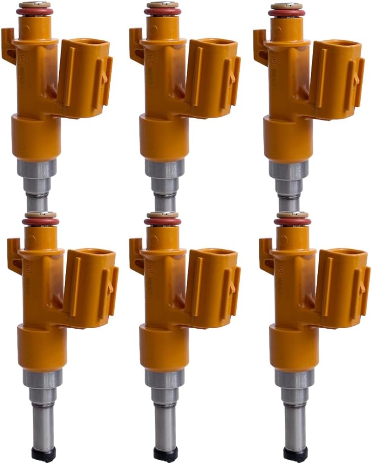 Set of 6pcs Fuel Injectors 23250-0P100 Compatible For 13-2019 Lexus IS300 IS350 GS350 GS450h 16-2019 Toyota Highlander Sienna Camry Tacoma 3.5L Compatible FJ1405 23209-09330