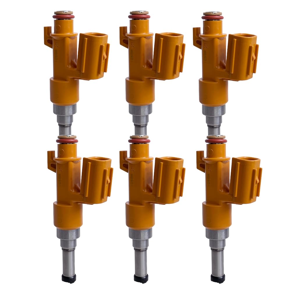 Set of 6pcs Fuel Injectors 23250-0P100 Compatible For 13-2019 Lexus IS300 IS350 GS350 GS450h 16-2019 Toyota Highlander Sienna Camry Tacoma 3.5L Compatible FJ1405 23209-09330