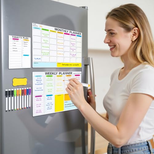 M&G Whiteboard Calendar for Fridge, 3 Pack 16.5x12 Magnetic Dry Erase Board — view 6
