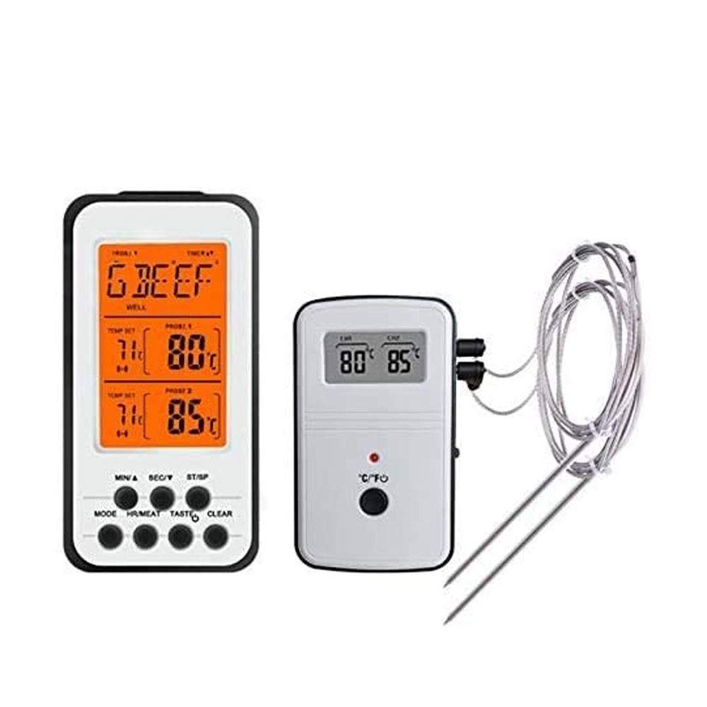 Termómetro de carne |Termómetro de alimentos de lectura instantánea digital |Parrilla, Fumador, Barbacoa, Cocina, Horno, Termómetro de caramelo para cocinar, Ampliación, Fumar con 2 Sonda de temperatu