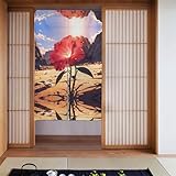 AKGFFDS Cortina de puerta de 86 x 142 cm, diseño de rosa roja en el desierto, buena cortina que bloquea la luz y es resistente al polvo, adecuada para oficinas y restaurantes
