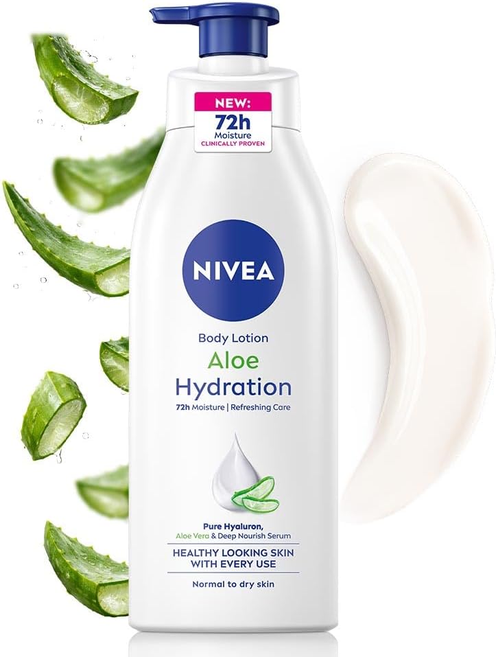 NIVEA Aloe Hydration Body Lotion, 400ml | 72H Moisturization | With Deep Moisture Serum & 100% Natural Aloe Vera Extracts | All Skin Types