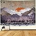 Produktbild SENYYI Wandbehang mit Berg- und Sonnenuntergang, große Sonne, Wandteppich, Naturlandschaft, Kunst, Wandteppich, Waldbäume, Heimdekoration für Zimmer (180 x 235 cm)
