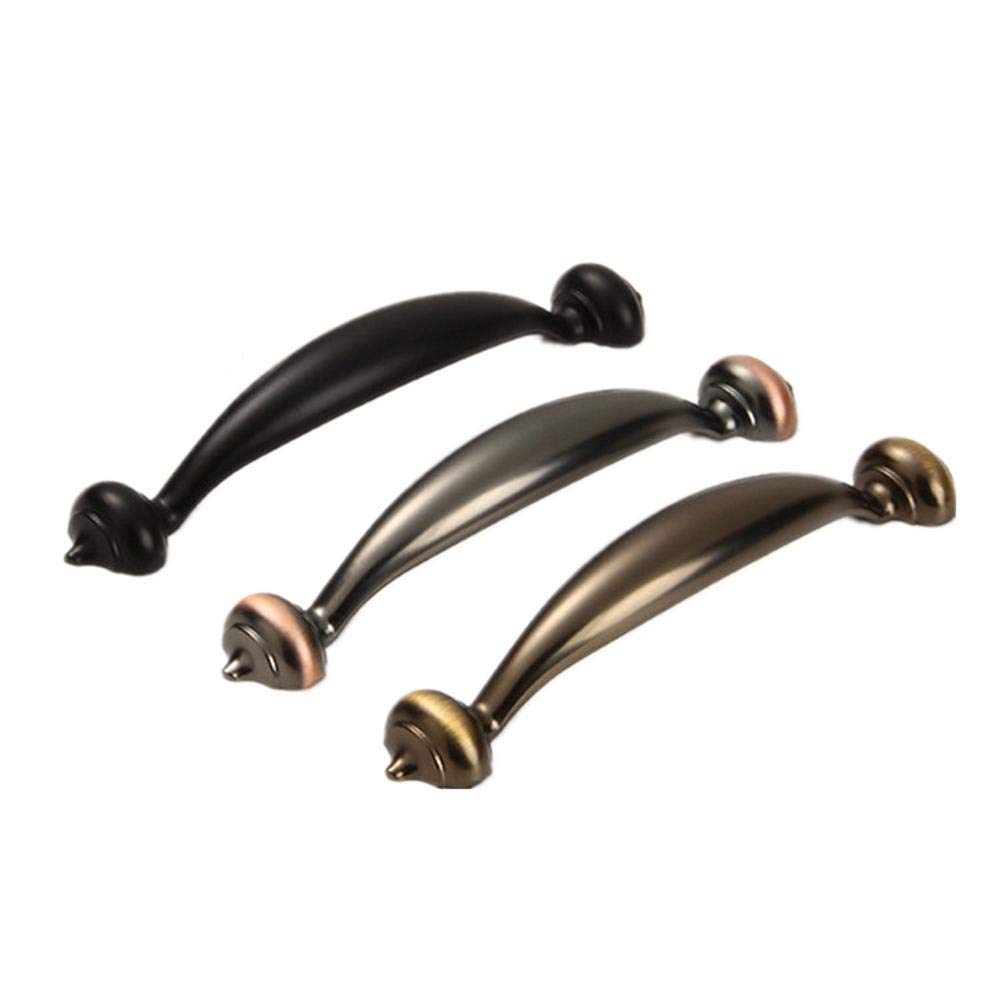 Stnyanxd Matt Black 128Mm Antique Cabinet Drawer Handles 2Pcs Zinc Alloy Furniture Door Handle Drawer Cupboard Closet Handle Matte Black 96Mm(Matt Black 128Mm)
