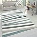 Produktbild Designer Teppich Modern Konturenschnitt Pastellfarben Gestreift Zick Zack Creme, Grösse:60x110 cm