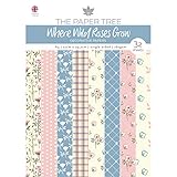 32 hojas The Paper Tree Wild Roses Grow - Papel de base (A4), color pastel