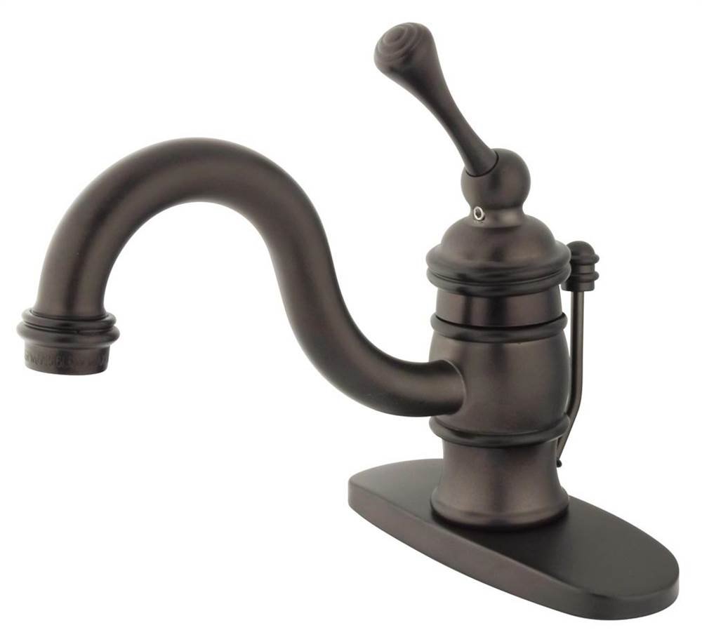 Kingston Brass KB3405BL Victoria 4 İnç Centerset Lavabo Bataryası, Metal kolu saplı Yağ Ovuşturdu Bronz