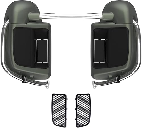 Miniatura 23 de Moto Onfire River Rock Gray (brillante) carenados inferiores aptos para H-D Touring Street Road King Glide FLTR 2014-2023, kits de calentadores