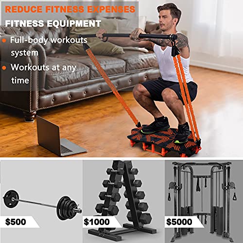 nymph code Portable Home Gym with 18 Exercise Accessories Including Fitness Board,Resistance Bands,Ab Roller Wheel and… - Image 3
