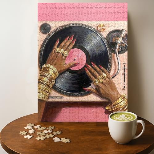 Casse-tête DJ Music Rose - 500 morceaux, bois, adultes, 20 x 15 po