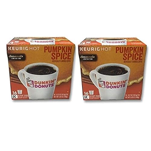 Dunkin Donuts cápsulas para café sabor calabaza para cafeteras Keurig K-Cup y cafeteras 20 32 unidades